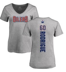 NHL Women's Adidas Edmonton Oilers #60 Olivier Rodrigue Ash Backer T-Shirt