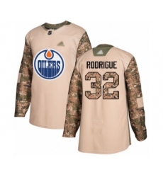 Youth Edmonton Oilers #32 Olivier Rodrigue Authentic Camo Veterans Day Practice Hockey Jersey