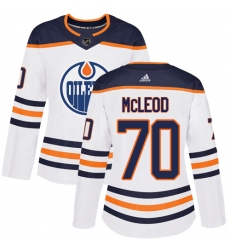 Women's Adidas Edmonton Oilers #70 Ryan McLeod Authentic White Away NHL Jersey
