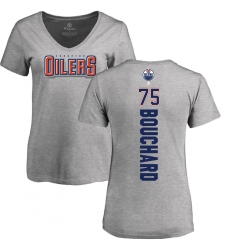 NHL Women's Adidas Edmonton Oilers #75 Evan Bouchard Ash Backer T-Shirt
