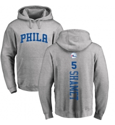 NBA Nike Philadelphia 76ers #5 Landry Shamet Ash Backer Pullover Hoodie