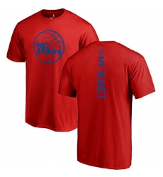 NBA Nike Philadelphia 76ers #5 Landry Shamet Red One Color Backer T-Shirt