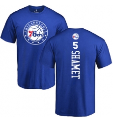 NBA Nike Philadelphia 76ers #5 Landry Shamet Royal Blue Backer T-Shirt