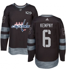 Men's Adidas Washington Capitals #6 Michal Kempny Premier Black 1917-2017 100th Anniversary NHL Jersey