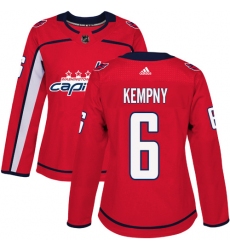 Women's Adidas Washington Capitals #6 Michal Kempny Premier Red Home NHL Jersey