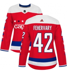 Women's Adidas Washington Capitals #42 Martin Fehervary Authentic Red Alternate NHL Jersey