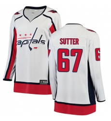 Women's Washington Capitals #67 Riley Sutter Fanatics Branded White Away Breakaway NHL Jersey
