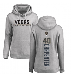 NHL Women's Adidas Vegas Golden Knights #40 Ryan Carpenter Gray Backer Pullover Hoodie