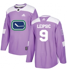 Youth Adidas Vancouver Canucks #9 Brendan Leipsic Authentic Purple Fights Cancer Practice NHL Jersey
