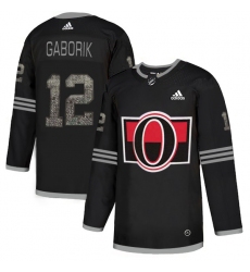 Men's Adidas Ottawa Senators #12 Marian Gaborik Black_1 Authentic Classic Stitched NHL Jersey