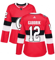 Women's Adidas Ottawa Senators #12 Marian Gaborik Authentic Red 2017 100 Classic NHL Jersey