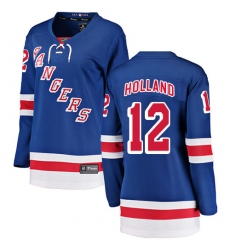 Women's New York Rangers #12 Peter Holland Fanatics Branded Royal Blue Home Breakaway NHL Jersey