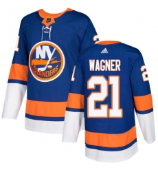 Men's Adidas New York Islanders #21 Chris Wagner Authentic Royal Blue Home NHL Jersey