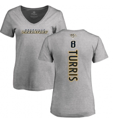 NHL Women's Adidas Nashville Predators #8 Kyle Turris Ash Backer T-Shirt