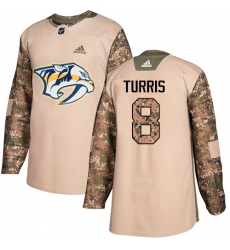 Youth Adidas Nashville Predators #8 Kyle Turris Authentic Camo Veterans Day Practice NHL Jersey
