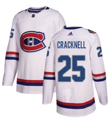 Youth Adidas Montreal Canadiens #25 Adam Cracknell Authentic White 2017 100 Classic NHL Jersey