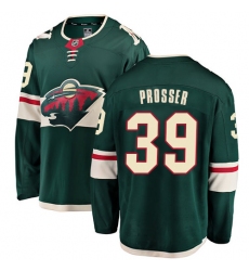 Men's Minnesota Wild #39 Nate Prosser Authentic Green Home Fanatics Branded Breakaway NHL Jersey