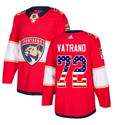 Men's Adidas Florida Panthers #72 Frank Vatrano Authentic Red USA Flag Fashion NHL Jersey
