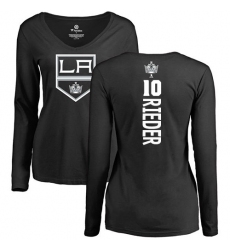 NHL Women's Adidas Los Angeles Kings #10 Tobias Rieder Black Backer Long Sleeve T-Shirt