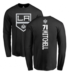 NHL Adidas Los Angeles Kings #71 Torrey Mitchell Black Backer Long Sleeve T-Shirt