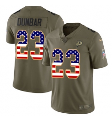 Men's Nike Washington Redskins #23 Quinton Dunbar Limited Olive USA Flag 2017 Salute to Service NFL Jersey