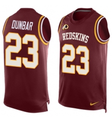 Men's Nike Washington Redskins #23 Quinton Dunbar Limited Red Player Name & Number Tank Top NFL Jersey