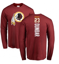 NFL Nike Washington Redskins #23 Quinton Dunbar Maroon Backer Long Sleeve T-Shirt