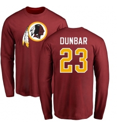 NFL Nike Washington Redskins #23 Quinton Dunbar Maroon Name & Number Logo Long Sleeve T-Shirt