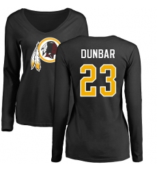 NFL Women's Nike Washington Redskins #23 Quinton Dunbar Black Name & Number Logo Long Sleeve T-Shirt