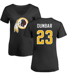 NFL Women's Nike Washington Redskins #23 Quinton Dunbar Black Name & Number Logo T-Shirt
