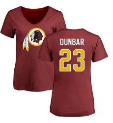 NFL Women's Nike Washington Redskins #23 Quinton Dunbar Maroon Name & Number Logo T-Shirt