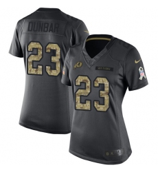 Women's Nike Washington Redskins #23 Quinton Dunbar Limited Black 2016 Salute to Service NFL Jersey