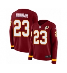 Women's Nike Washington Redskins #23 Quinton Dunbar Limited Burgundy Therma Long Sleeve NFL Jersey