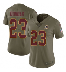 Women's Nike Washington Redskins #23 Quinton Dunbar Limited Olive 2017 Salute to Service NFL Jersey