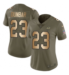 Women's Nike Washington Redskins #23 Quinton Dunbar Limited Olive Gold 2017 Salute to Service NFL Jersey