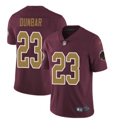 Youth Nike Washington Redskins #23 Quinton Dunbar Burgundy Red Gold Number Alternate 80TH Anniversary Vapor Untouchable Limited Player NFL Jersey