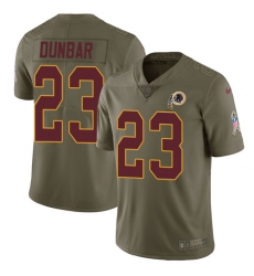 Youth Nike Washington Redskins #23 Quinton Dunbar Limited Olive 2017 Salute to Service NFL Jersey