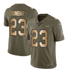 Youth Nike Washington Redskins #23 Quinton Dunbar Limited Olive Gold 2017 Salute to Service NFL Jersey