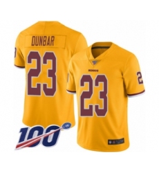 Youth Washington Redskins #23 Quinton DuBasketballr Limited Gold Rush Vapor Untouchable 100th Season Football Jersey