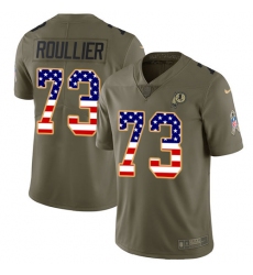 Men's Nike Washington Redskins #73 Chase Roullier Limited Olive USA Flag 2017 Salute to Service NFL Jersey