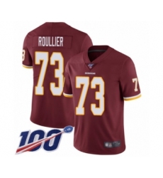 Men's Washington Redskins #73 Chase Roullier Burgundy Red Team Color Vapor Untouchable Limited Player 100th Season Football Jersey