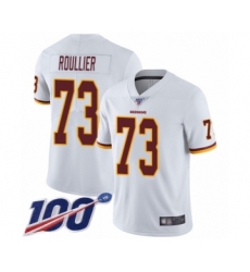 Men's Washington Redskins #73 Chase Roullier White Vapor Untouchable Limited Player 100th Season Football Jersey