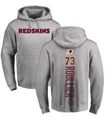 NFL Nike Washington Redskins #73 Chase Roullier Ash Backer Pullover Hoodie