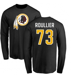NFL Nike Washington Redskins #73 Chase Roullier Black Name & Number Logo Long Sleeve T-Shirt