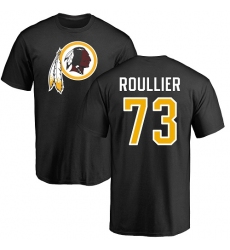 NFL Nike Washington Redskins #73 Chase Roullier Black Name & Number Logo T-Shirt