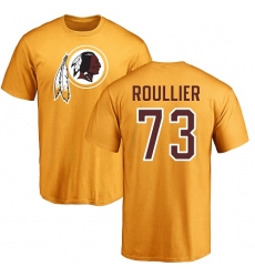 NFL Nike Washington Redskins #73 Chase Roullier Gold Name & Number Logo T-Shirt