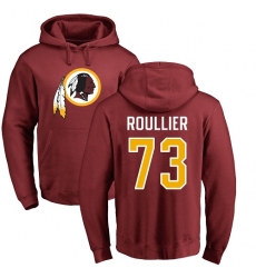 NFL Nike Washington Redskins #73 Chase Roullier Maroon Name & Number Logo Pullover Hoodie