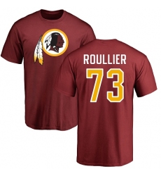 NFL Nike Washington Redskins #73 Chase Roullier Maroon Name & Number Logo T-Shirt