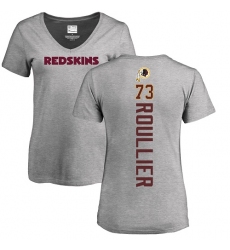 NFL Women's Nike Washington Redskins #73 Chase Roullier Ash Backer T-Shirt