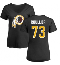 NFL Women's Nike Washington Redskins #73 Chase Roullier Black Name & Number Logo T-Shirt